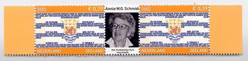 Set postzegels Annie M.G. Schmidt - Zeeland 2002 - gedichten, Annie M.G. Schmidt, Fictie algemeen, Nieuw, Ophalen of Verzenden