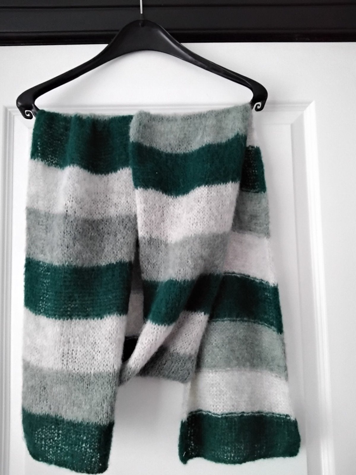 handgebreide sjaal van zijde/ alpaca  2,20 lang, Made by me, Ophalen of Verzenden, Nieuw, Sjaal