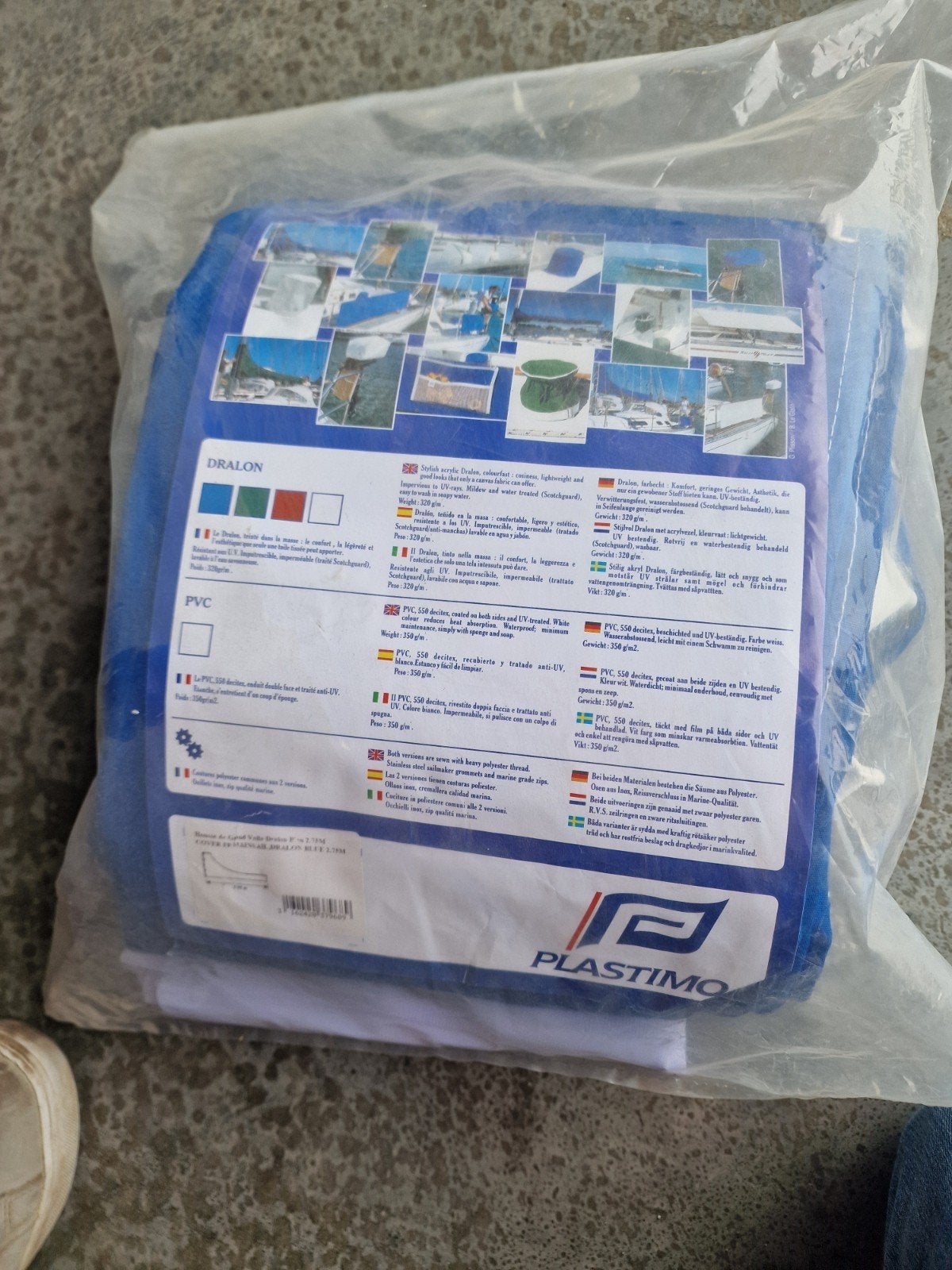 Plastimo Zeilhuik - Blauw - Dralon - 2,75 Meter, Watersport en Boten, Ophalen of Verzenden, Nieuw, Toebehoren
