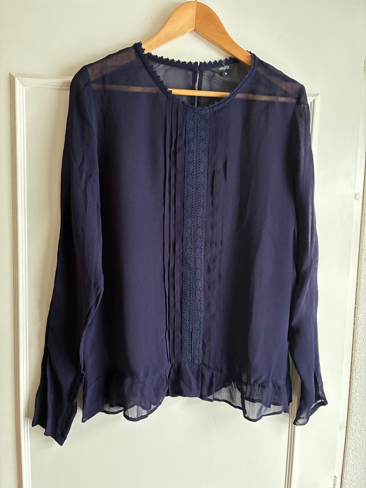 MbyM paarse Transparante Blouse Maat M, Ophalen of Verzenden, Zo goed als nieuw, Maat 38/40 (M), Paars