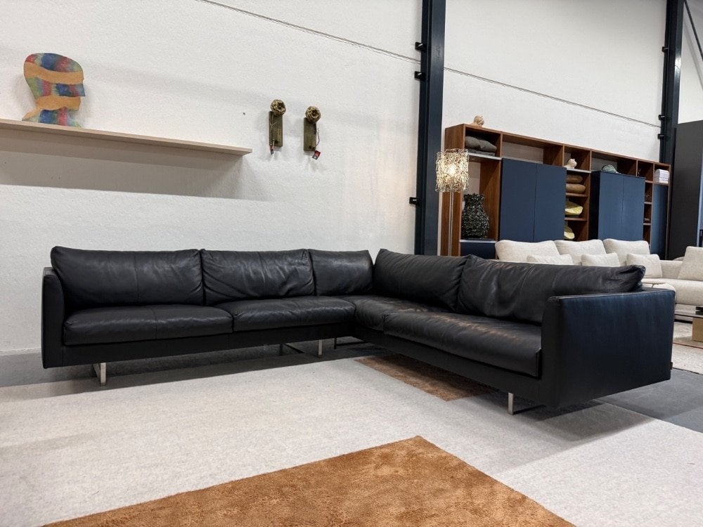 Montis Axel Hoekbank zwart leer Design Bank 280x260, Huis en Inrichting, 250 tot 300 cm, Hoekbank, Leer, Ophalen of Verzenden