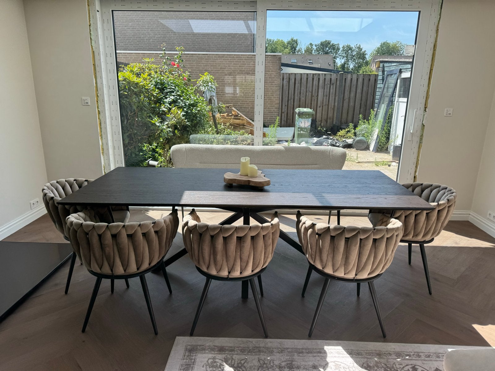 6 zo goed als nieuwe stoelen, amper gebruikt, Overige kleuren, Ophalen of Verzenden, Zo goed als nieuw, Stof