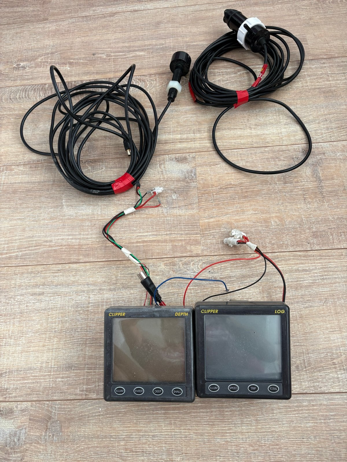Clipper Diepte- en Logmeter Set met Transducers, Watersport en Boten, Ophalen of Verzenden, Gebruikt, Kaartplotter of Fish Finder