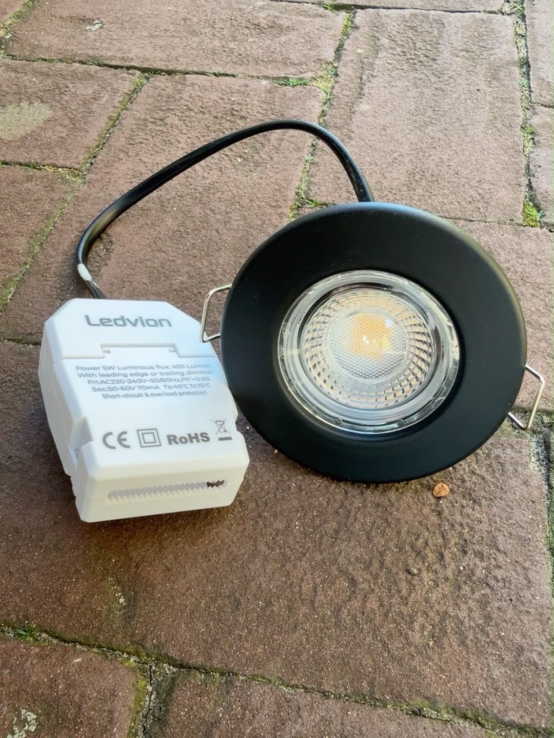 Ledvion 5W Dimbare LED Inbouwspot - Zwart, Dimbaar, Ophalen of Verzenden, Zo goed als nieuw, LED