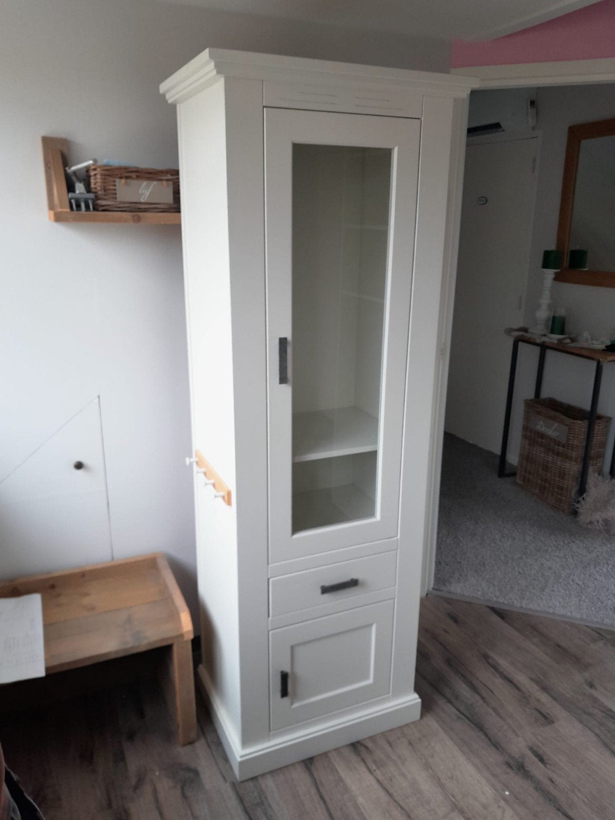 mooie kwaliteit (kleding)kast met roede, Zo goed als nieuw, 150 tot 200 cm, 25 tot 50 cm, Ophalen