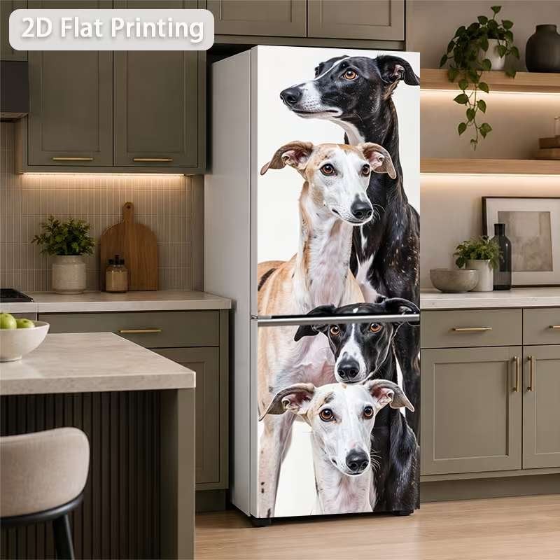 grote sticker v koelkast of .. windhonden   greyhound, Ophalen of Verzenden
