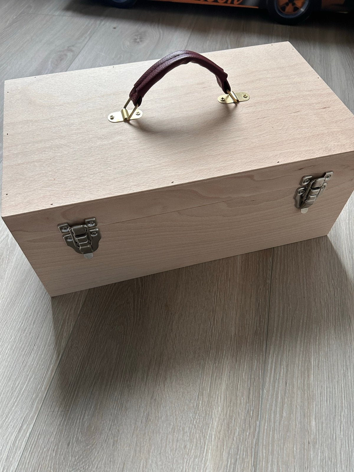 Houten knutselkist met handvat en opbergvakken, Ophalen, Gereedschap of Toebehoren, Nieuw, Hout