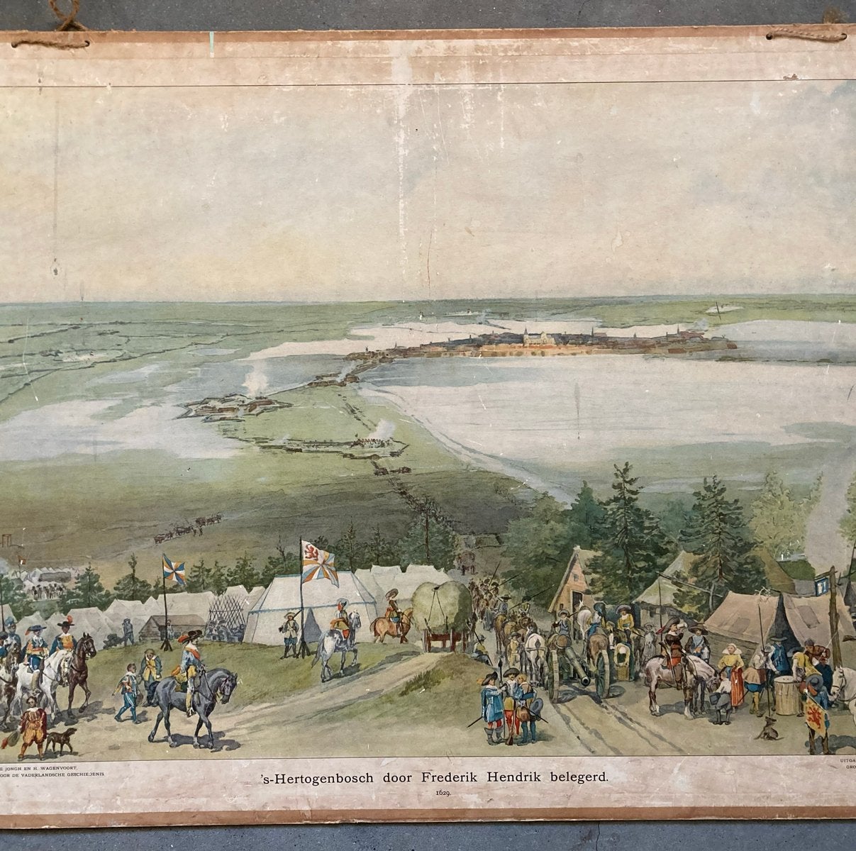 Oude schoolplaat 's-Hertogenbosch belegerd, Ophalen of Verzenden, Geschiedenis