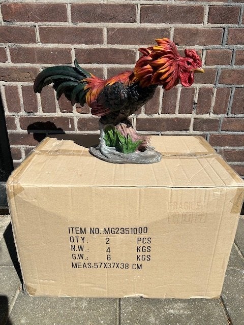 polyester haan, haantje decoratie beeld dier, 50 cm, Tuin en Terras, Tuinbeelden, Nieuw, Kunststof, Ophalen of Verzenden