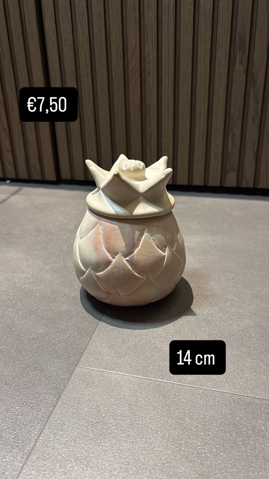 Mooie decoratieve stenen pot met bijpassend deksel., Ophalen of Verzenden