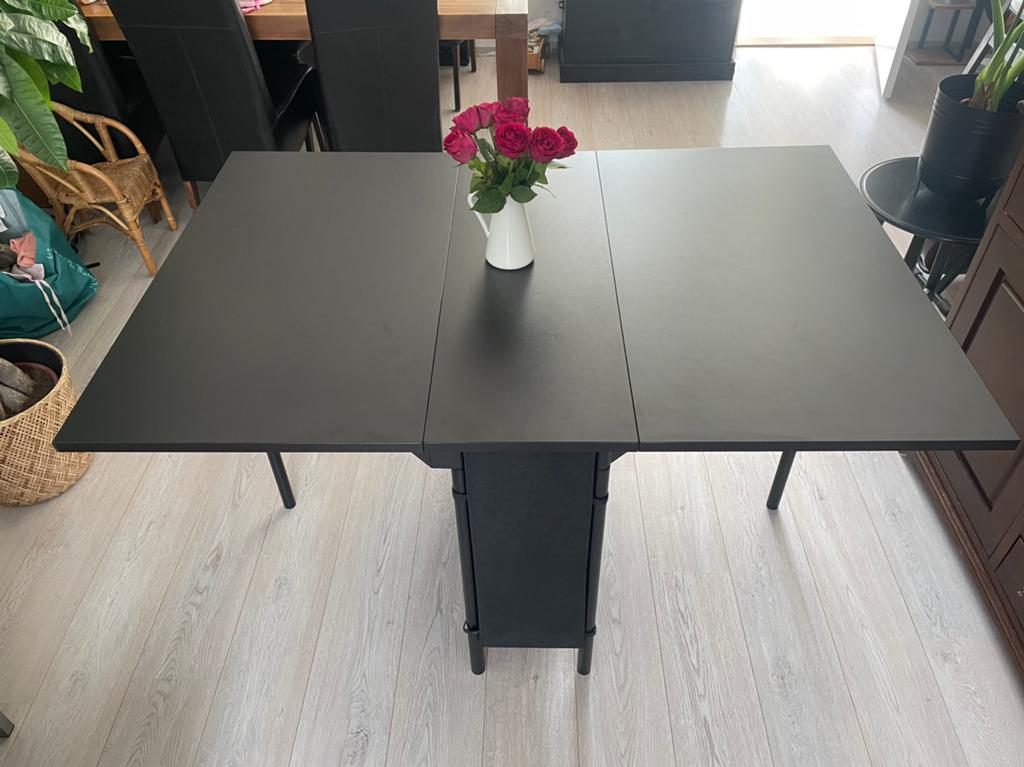 Inklapbare tafel / bureau IKEA klaptafel met veel opbergplek, Huis en Inrichting, Ophalen, 50 tot 100 cm, 150 tot 200 cm, Vier personen