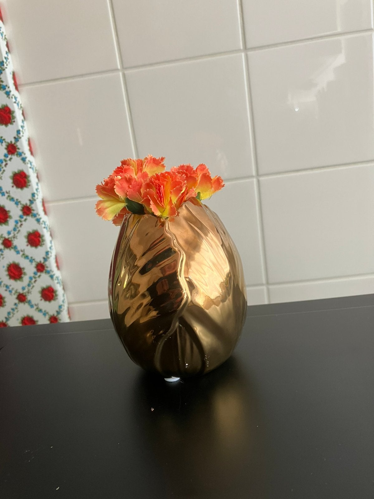 Goudkleurig Tulpvormig vaasje 🌷, Antiek en Kunst, Ophalen of Verzenden