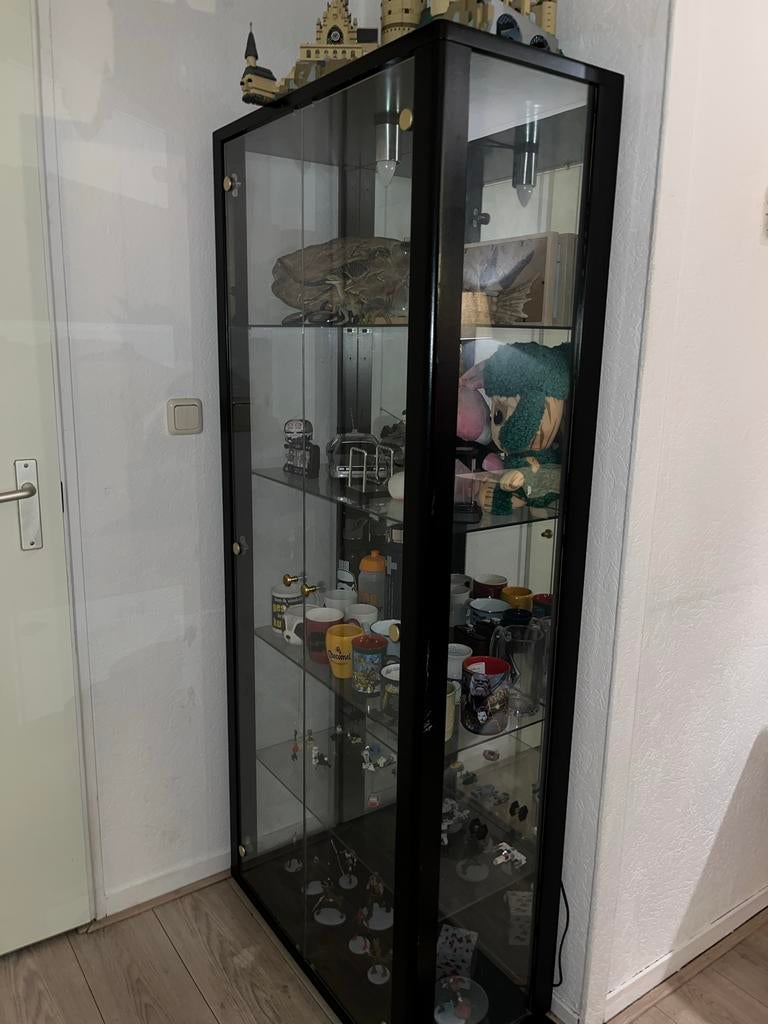 Metalen Vitrinekast, Huis en Inrichting, Kasten | Vitrinekasten, Ophalen, Met plank(en), Gebruikt, 50 tot 100 cm