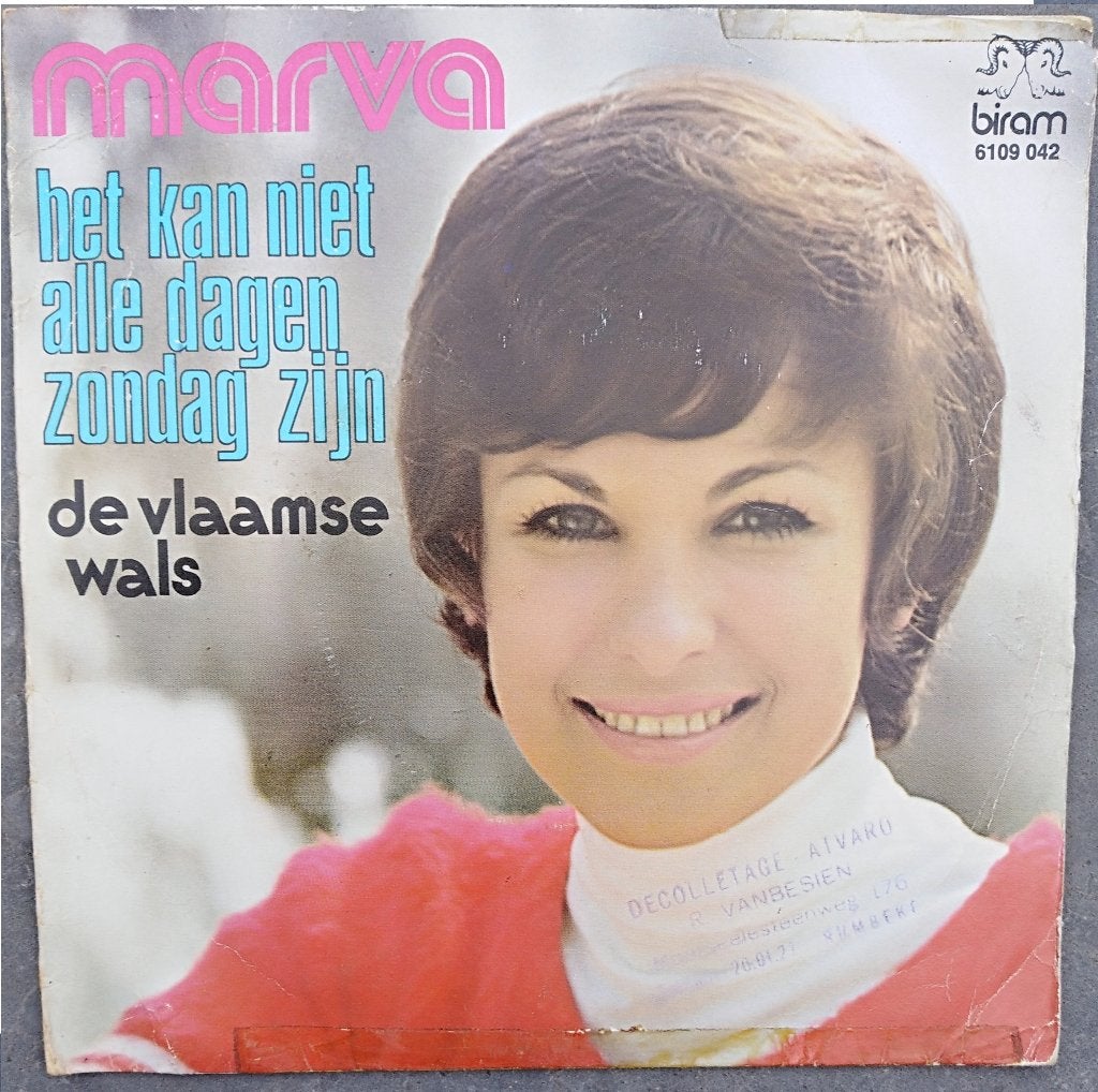 MARVA: "Het kan niet alle dagen zondag zijn"/MARVA-SETJE!, Cd's en Dvd's, Ophalen of Verzenden, Zo goed als nieuw, 7 inch, Levenslied of Smartlap