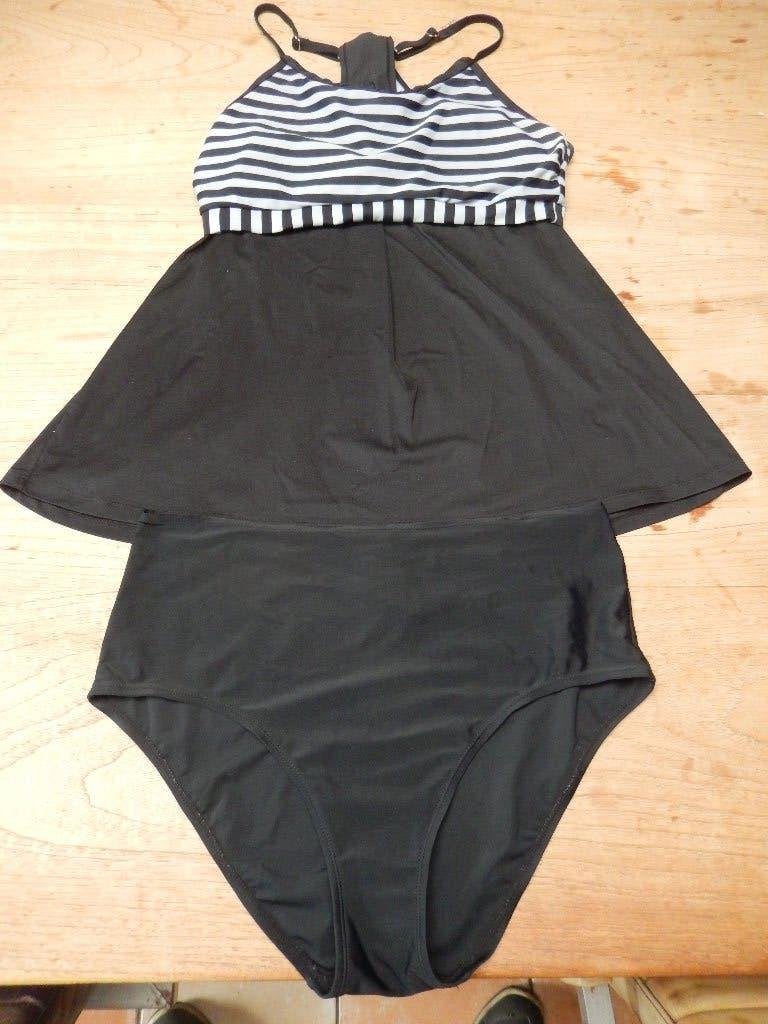 Oversized Tankini - bikini Rainbow 2-delig 42 Black/White, Kleding | Dames, Badmode en Zwemkleding, Rainbow, Zwart, Ophalen of Verzenden