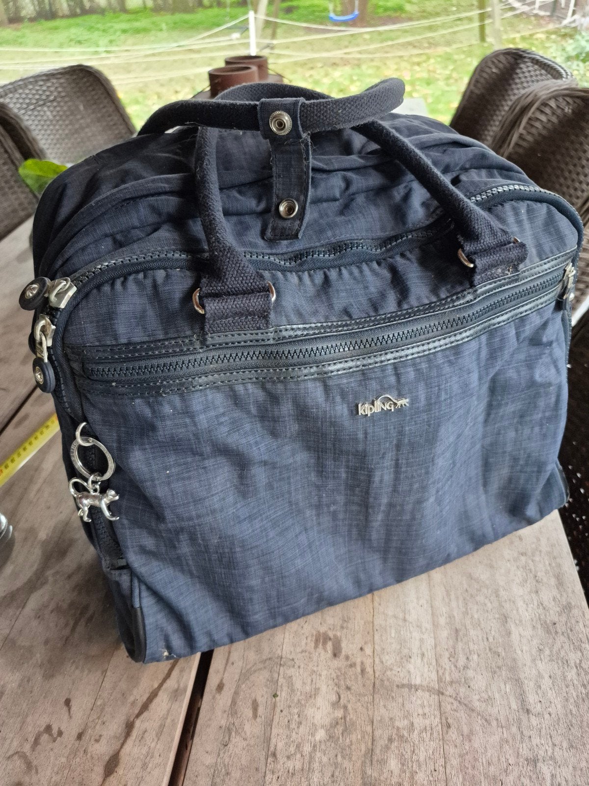 Nieuwe Kipling reistas met wieltjes,uitschuifbare handgree, 20 tot 30 cm, Zwart, Nieuw, Ophalen of Verzenden