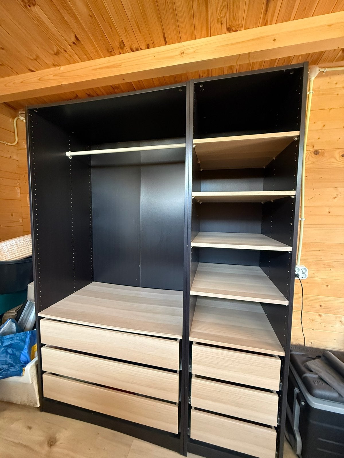 IKEA Pax 100x58 en 50x58, Zwart en licht eikenlook, Huis en Inrichting, Kasten | Kledingkasten, Ophalen, Gebruikt, 50 tot 100 cm