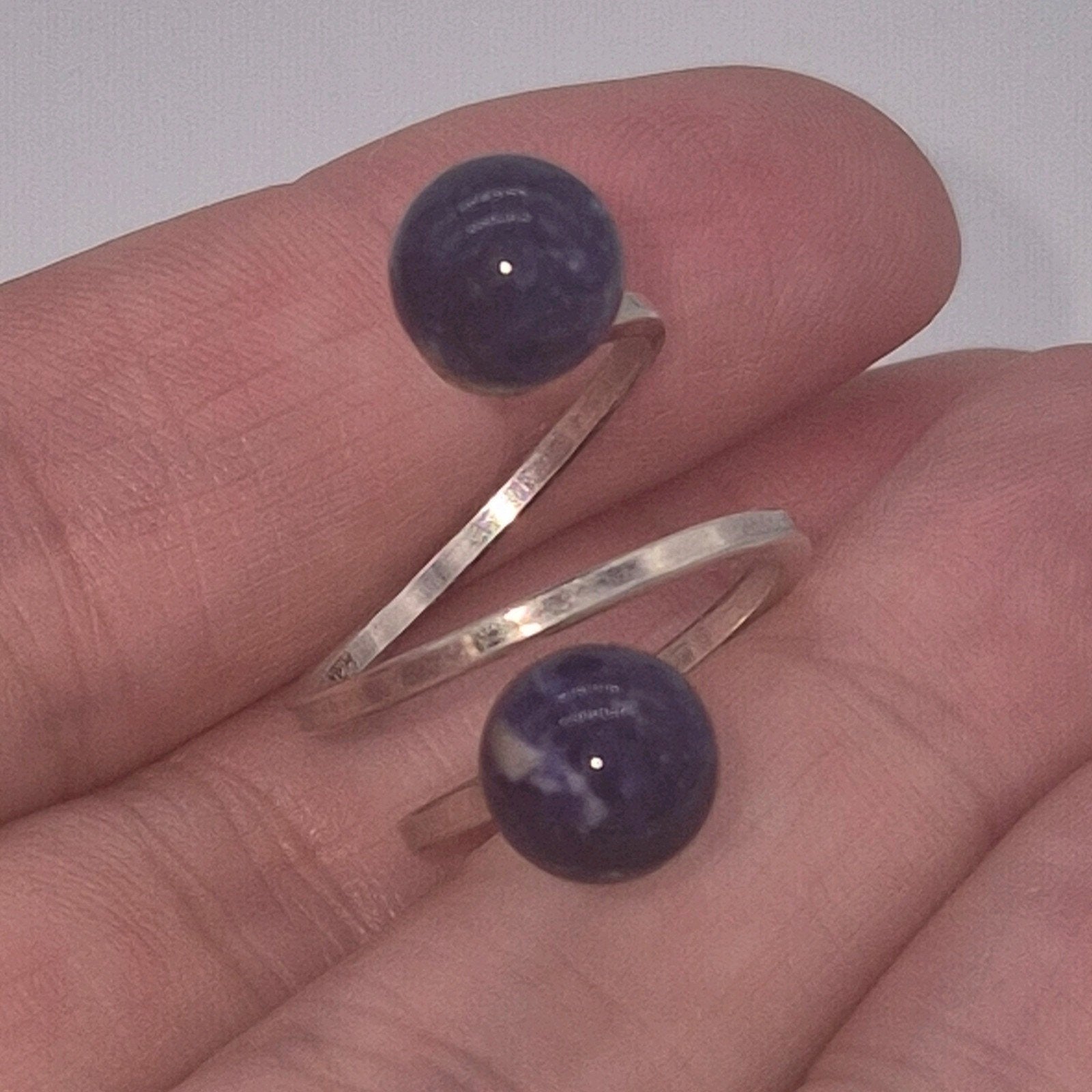 Vintage zilveren ring met Lapis Lazuli, Sieraden, Tassen en Uiterlijk, Ringen, Gebruikt, Verzenden, Kleiner dan 17, Dame of Heer