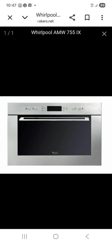 Whirlpool inbouwcombimagnetron, Witgoed en Apparatuur, Ovens, Ophalen of Verzenden, Zo goed als nieuw, 45 tot 60 cm