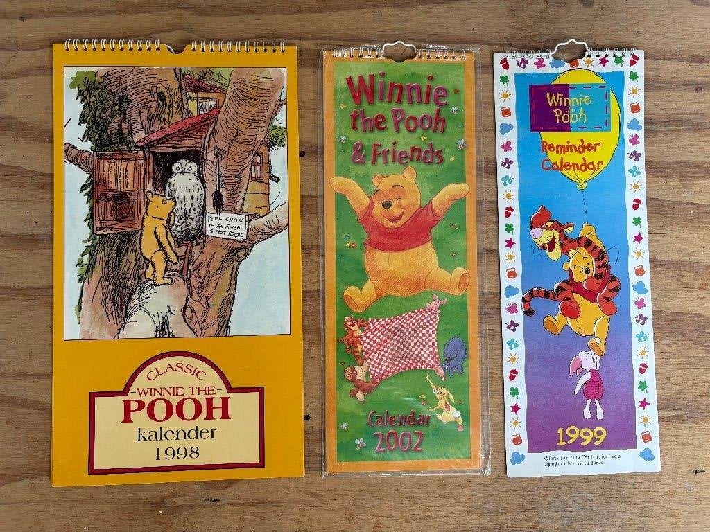 Winnie de Poeh Kalenders - 1998, 1999, 2002, Verzamelen, Disney, Ophalen of Verzenden, Winnie de Poeh of vrienden, Nieuw, Papier, Kaart of Schrift