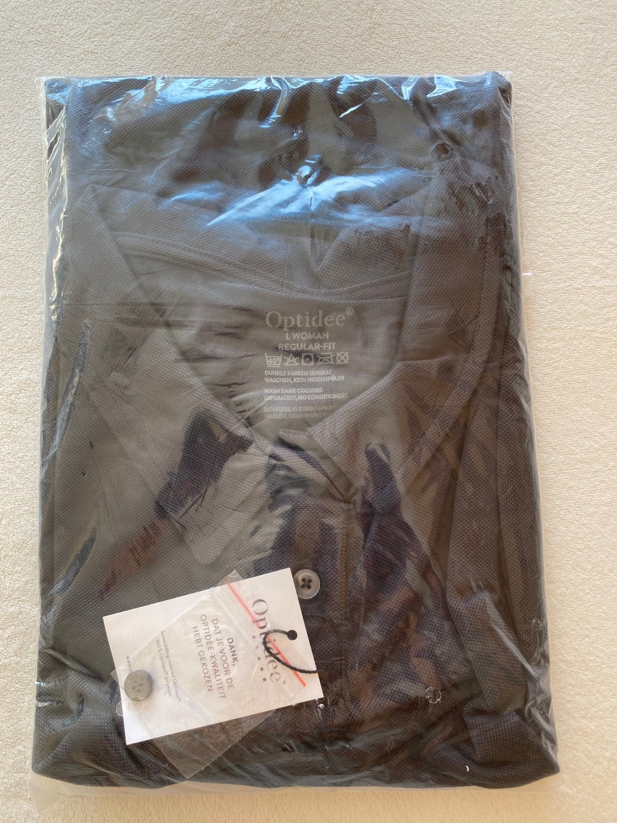 Optidee poloshirt dames maat L antraciet, Maat 42/44 (L), Nieuw, Ophalen of Verzenden, Korte mouw