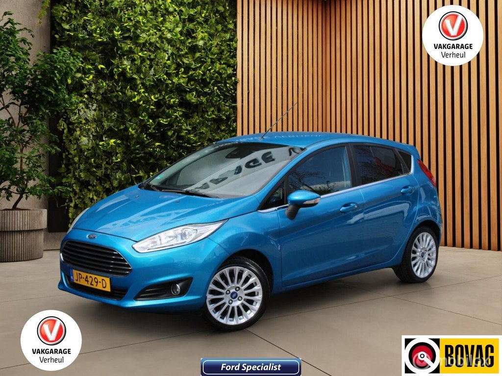 Ford Fiesta 1.0 EcoBoost Titanium X|101Pk|5Drs|Navi|Camera, Auto's, Voorwielaandrijving, Euro 5, Zwart, Blauw