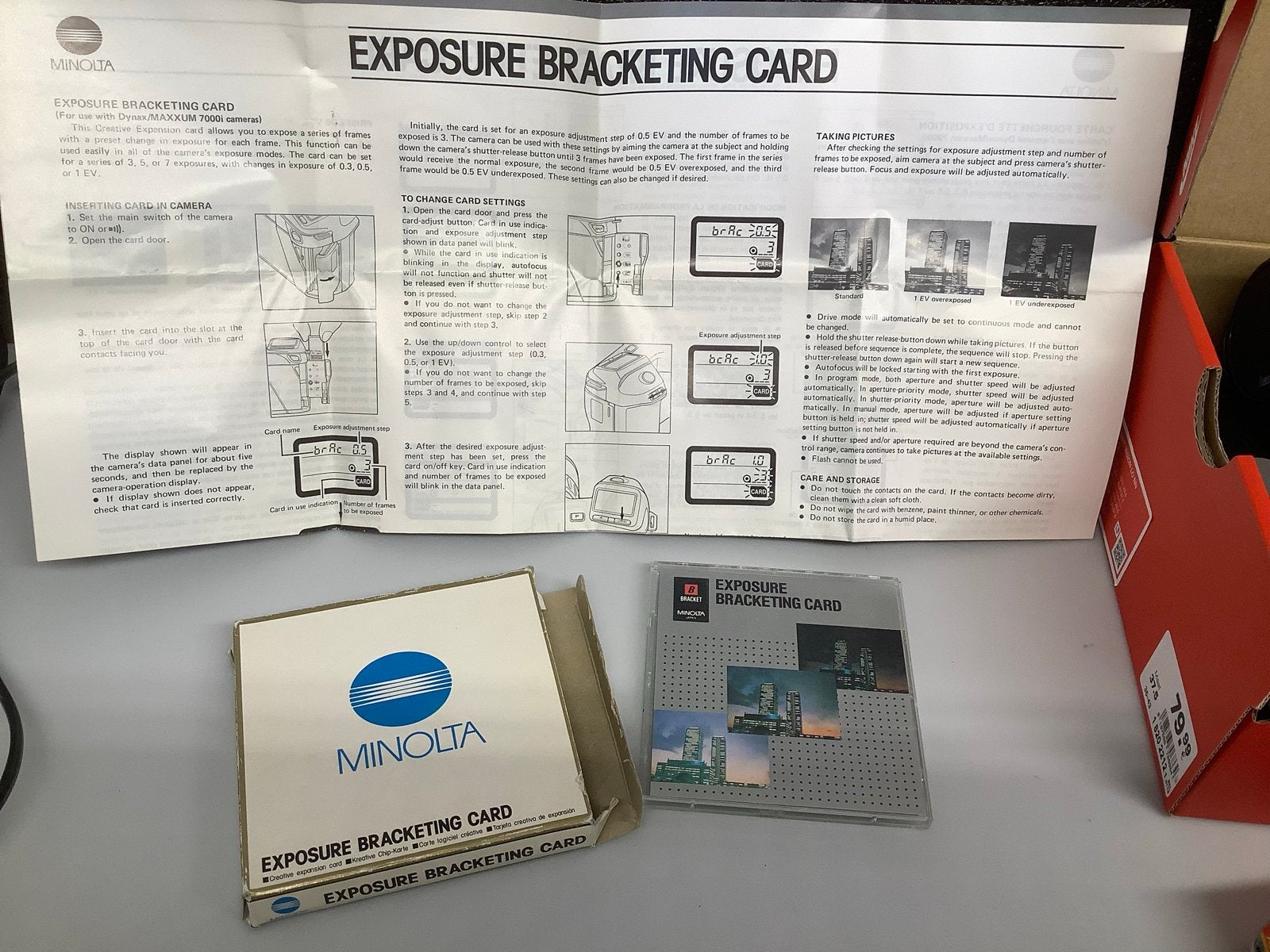 Minolta Exposure Bracketing Card - Nieuwstaat, Overige typen, Ophalen of Verzenden, Zo goed als nieuw