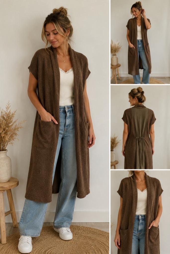 Nieuwe gilet met linnen, Ophalen, Nieuw, Maat 34 (XS) of kleiner