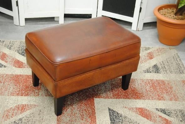 schapenleren hocker, Ophalen, Minder dan 50 cm, Gebruikt, Leer