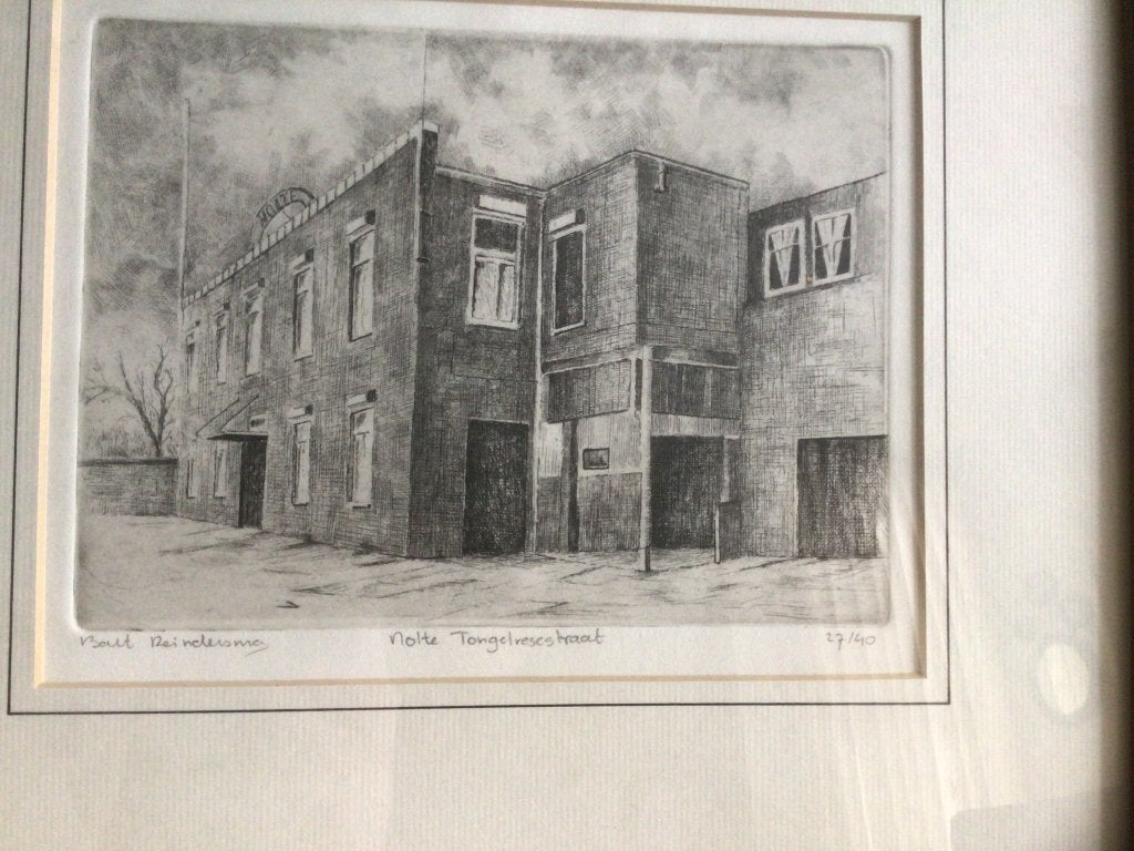 Ets van Bart Reindersma / Nolte Tongelresestraat Eindhoven 2, Antiek en Kunst, Ophalen of Verzenden, Genummerd, 30 cm, 1950 - 1999