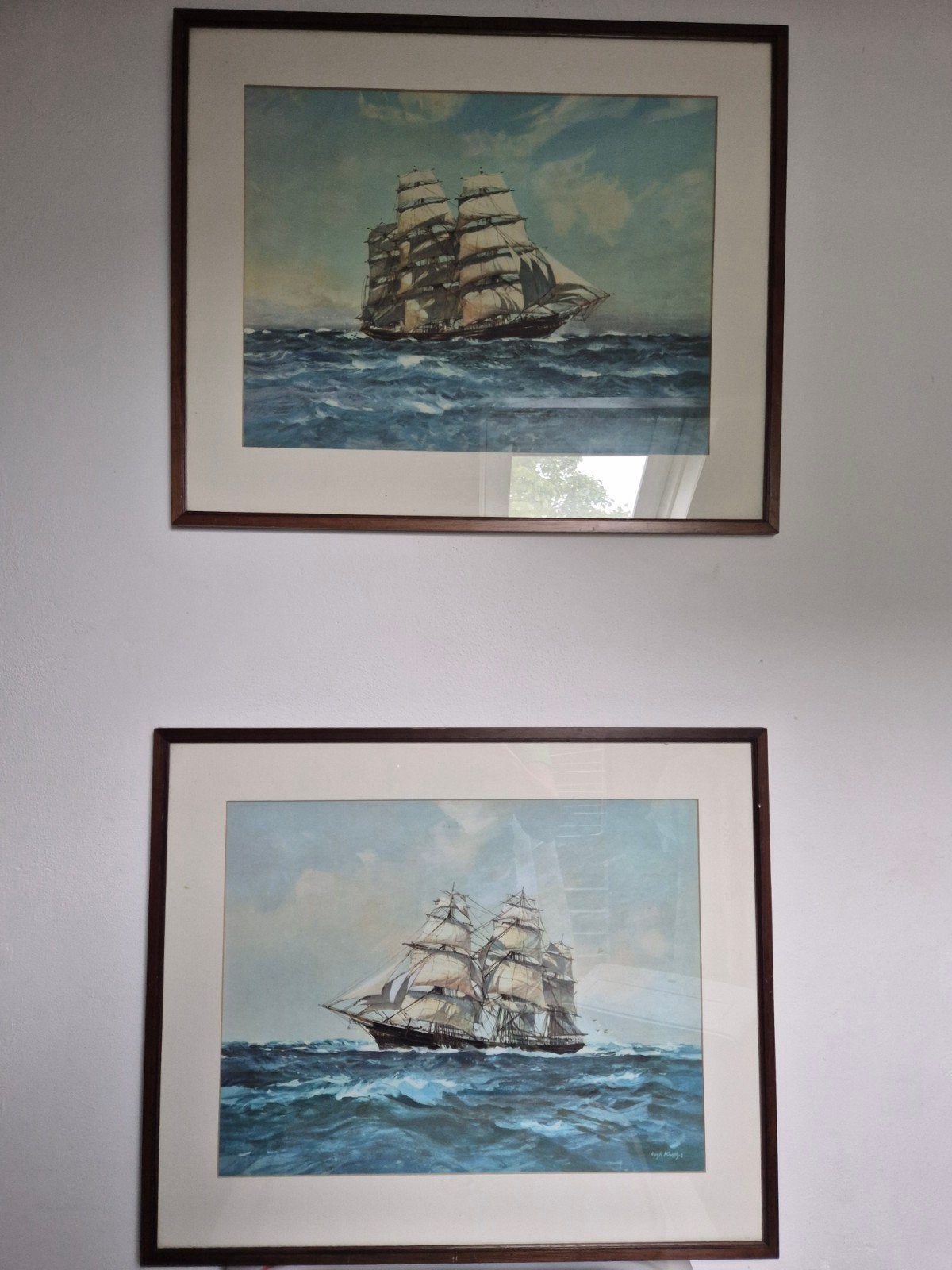 Set van 2 Vintage Kunstdrukken: De Cutty Sark, Minder dan 50 cm, Gebruikt, Ophalen of Verzenden, Print