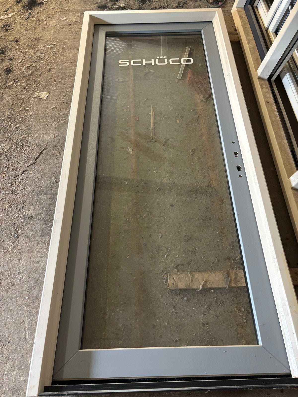 Schüco Kunststof Openslaande Deur Wit/Grijs 100x235cm, Ophalen, Kunststof, 80 tot 100 cm, 215 cm of meer