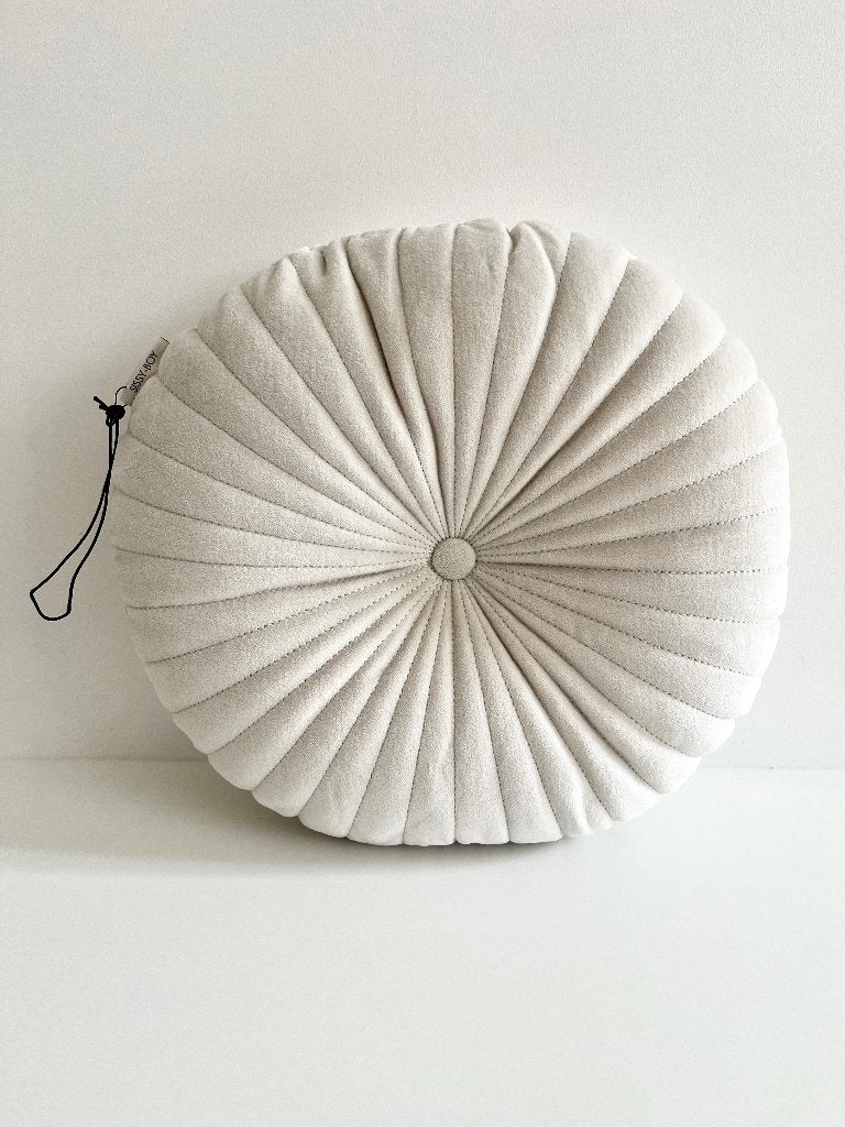 Rond velvet sierkussen fluweel Sissy Boy kussen licht greige, Overige merken, Overige kleuren, Rond, Nieuw