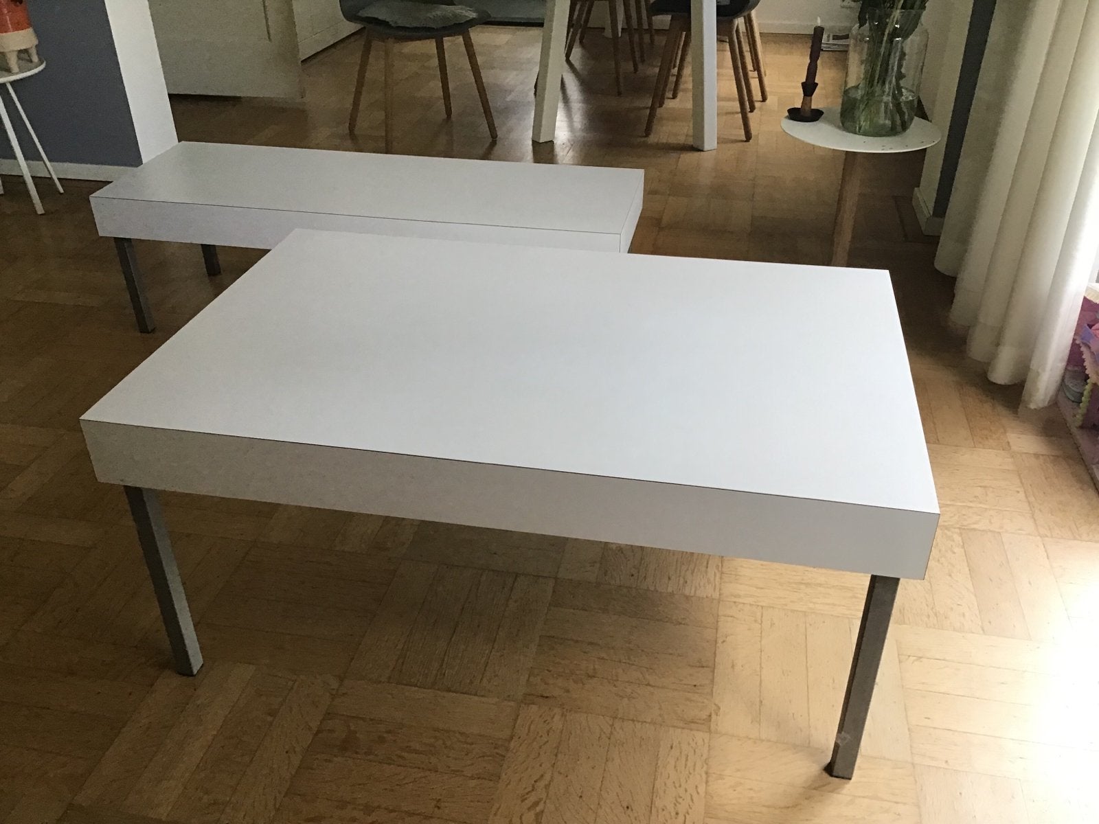 Salontafel en hoektafel op maat gemaakt, Huis en Inrichting, Tafels | Salontafels, Ophalen, Overige materialen, 100 tot 150 cm