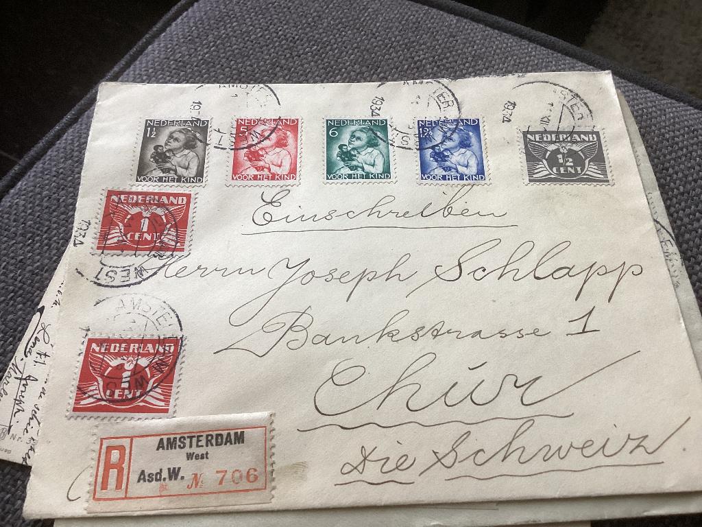 No2044 Brief voor het kind Aangetekend Amsterdam 11-12-1934, Ophalen, Onbeschreven, Nederland