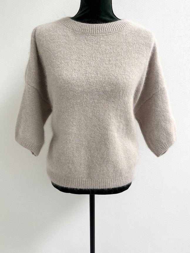 NIEUW! Coral oversized trui halve mouwen beige/kit one size, Maat 38/40 (M), Verzenden, Beige, Nieuw