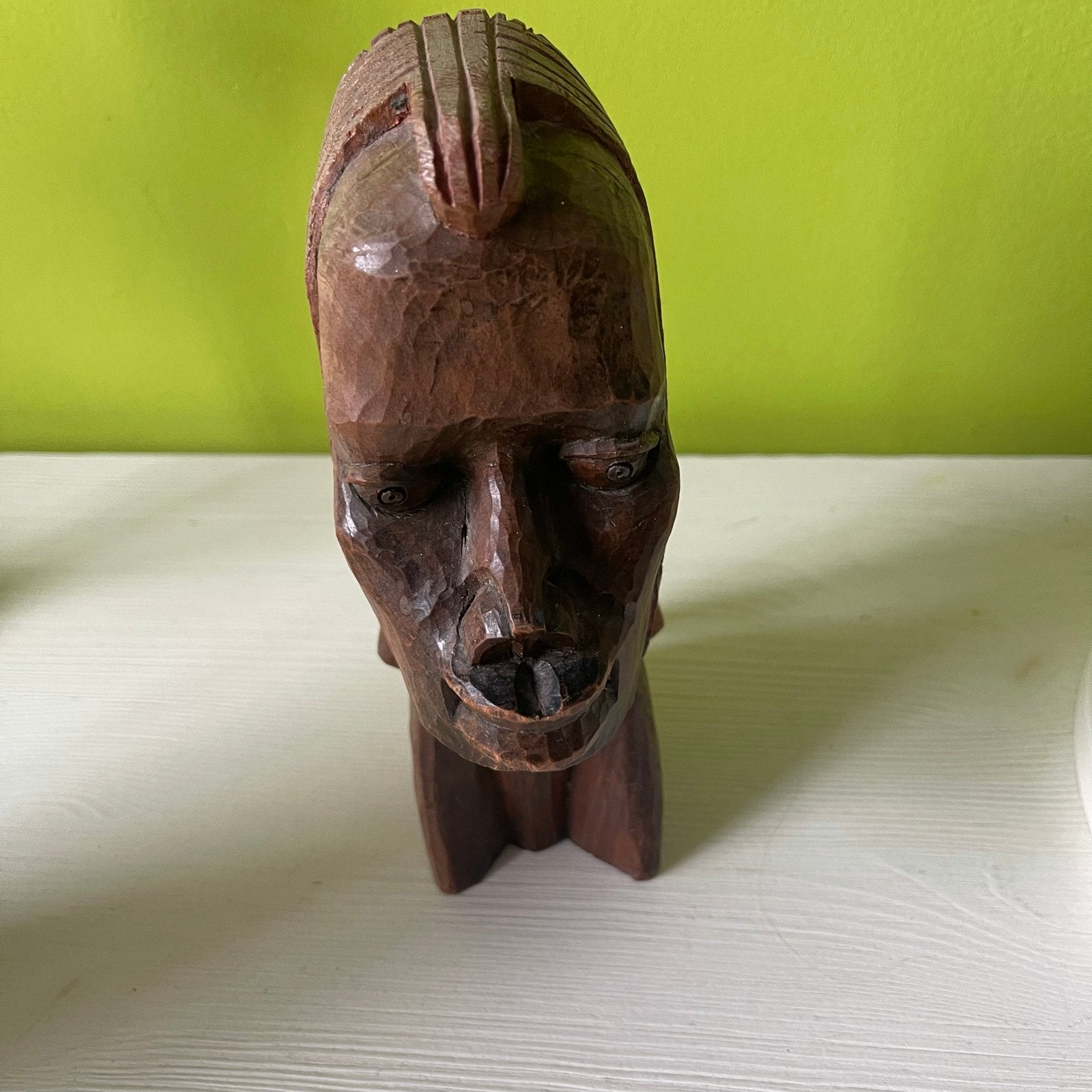 Houten Buste - Afrikaanse stijl, Antiek en Kunst, Buste, Ophalen of Verzenden, Handgemaakt, 20 - 50 cm