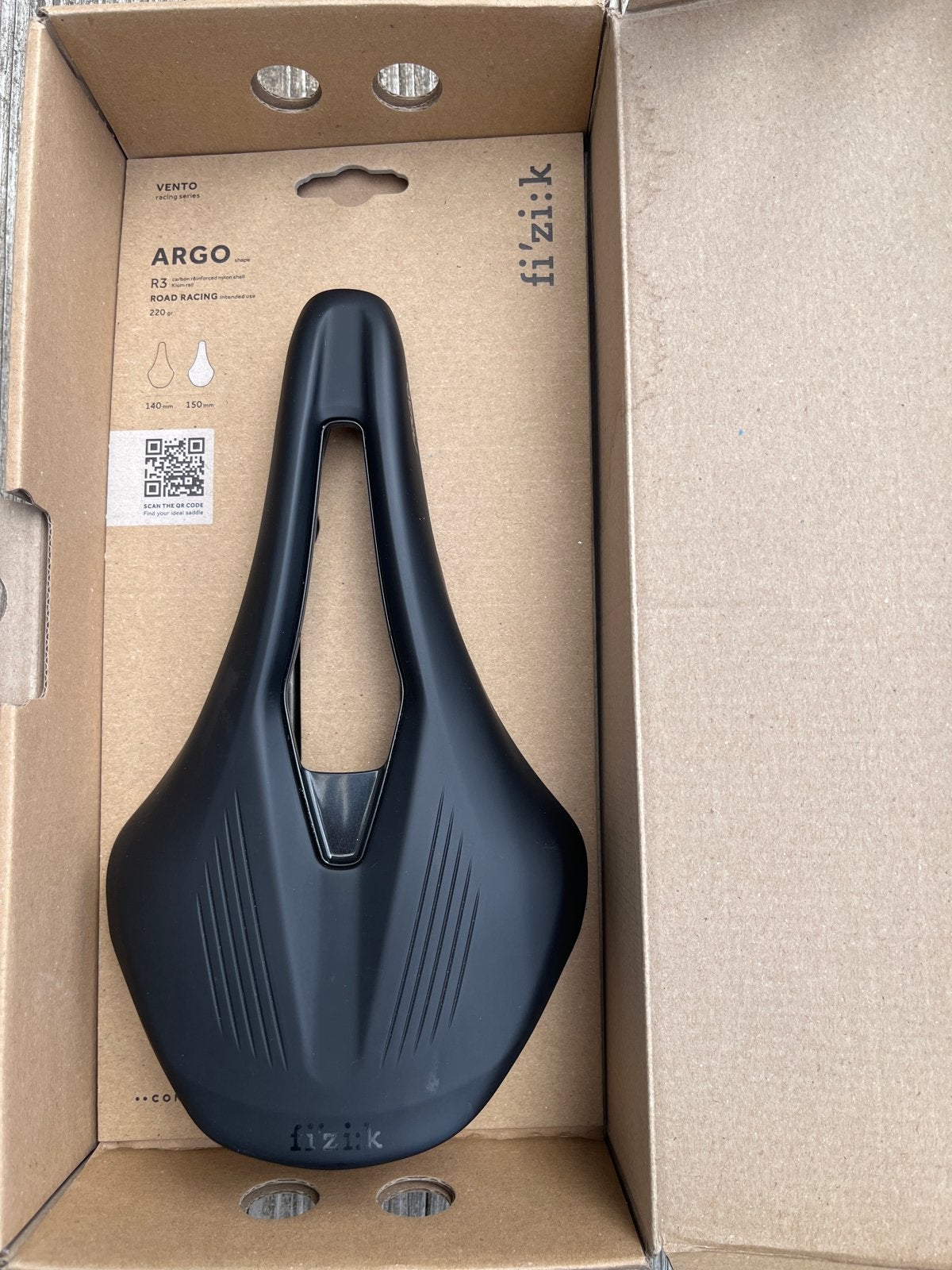 Fizik Vento Argo R3 150mm racefietszadel, Fietsen en Brommers, Fietsonderdelen, Ophalen, Zadel, Racefiets, Nieuw