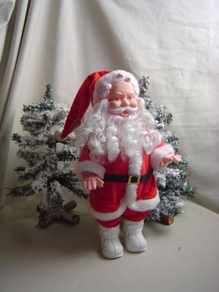 Vintage grote kerstman met witte laarzen kerstdecoratie, Diversen, Ophalen of Verzenden, Gebruikt