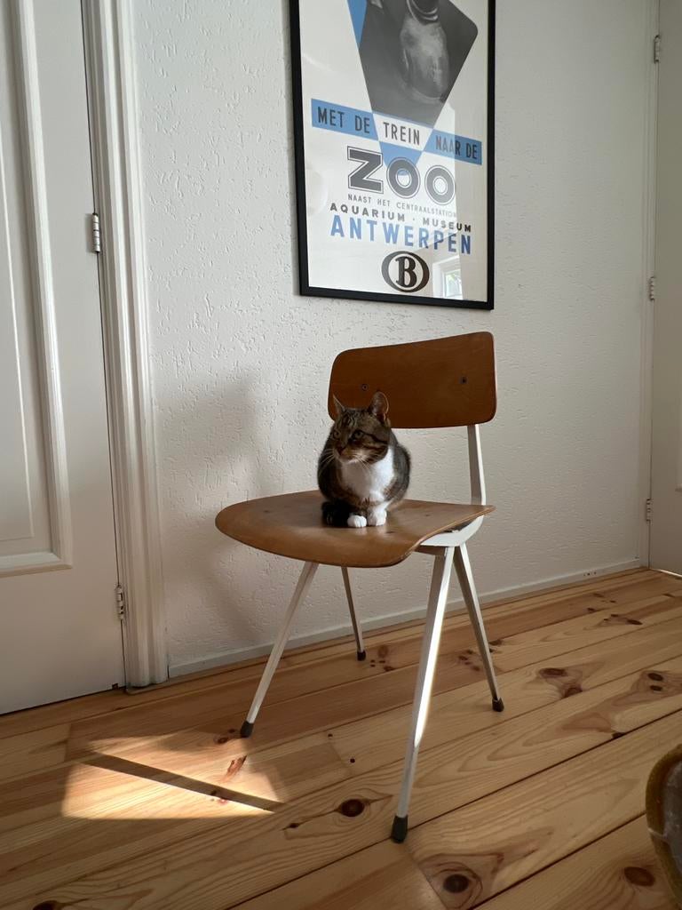 Vintage Result stoel van Friso Kramer - Gebruikte staat, Huis en Inrichting, Stoelen, Ophalen, Gebruikt, Vintage, industrieel