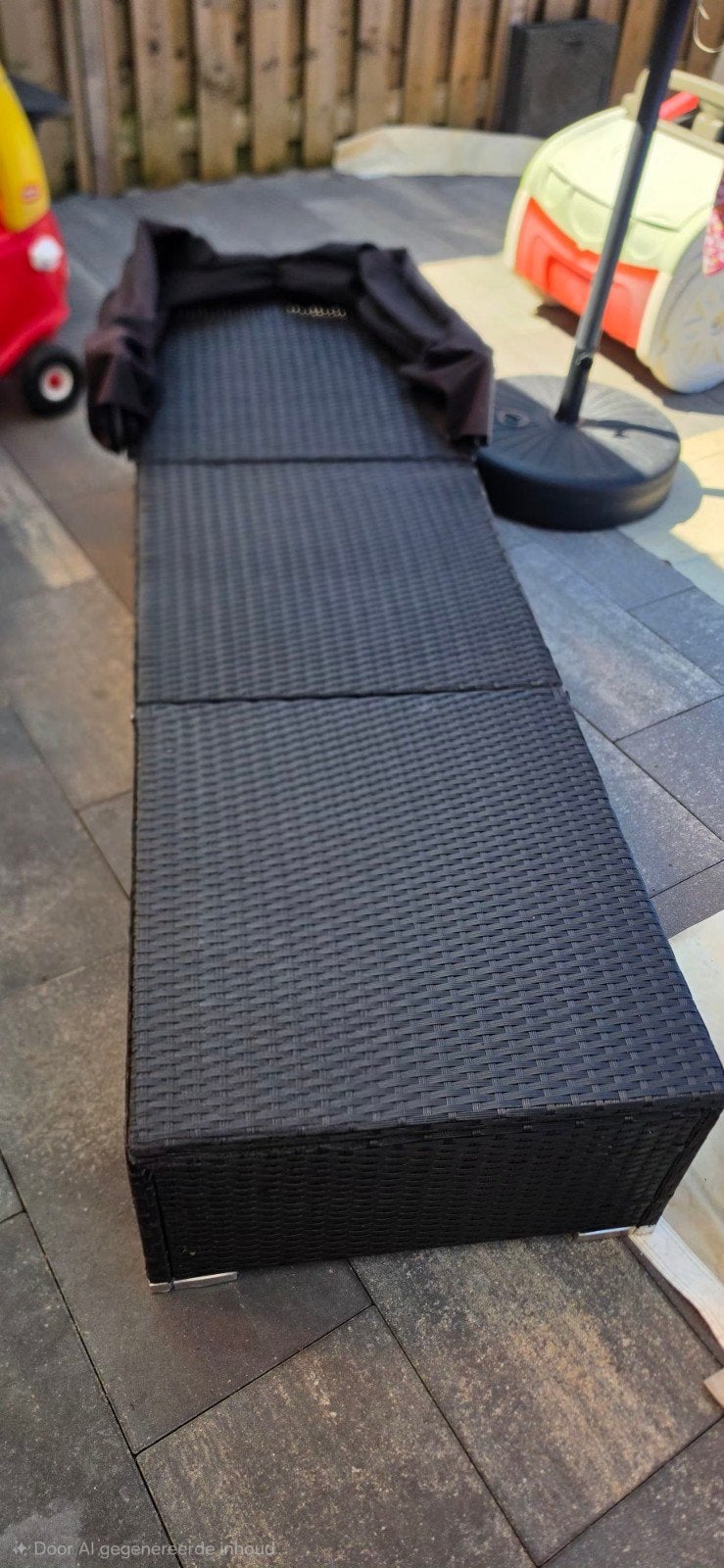 VidaXL Wicker Ligbed met Verstelbare been en Rugleuning, Tuin en Terras, Ophalen, Gebruikt, Wicker, Verstelbaar