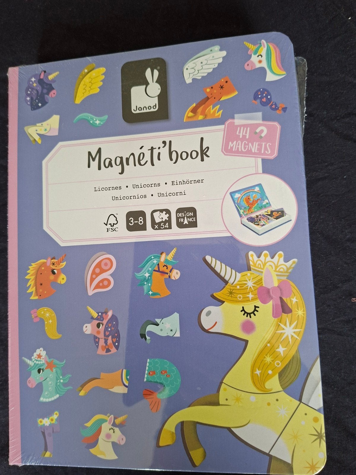 Janod Magnéti'book Eenhoorns - Magnetisch Boek 3-8 jaar, Kinderen en Baby's, Speelgoed | Educatief en Creatief, Ophalen of Verzenden
