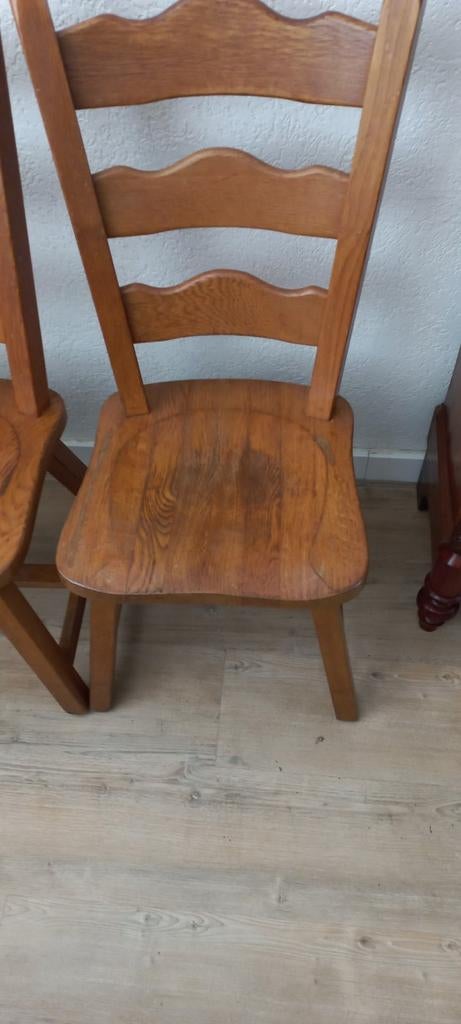 2 licht eiken keukenstoelen (Oisterwijk), Huis en Inrichting, Ophalen, Gebruikt, Twee, Bruin