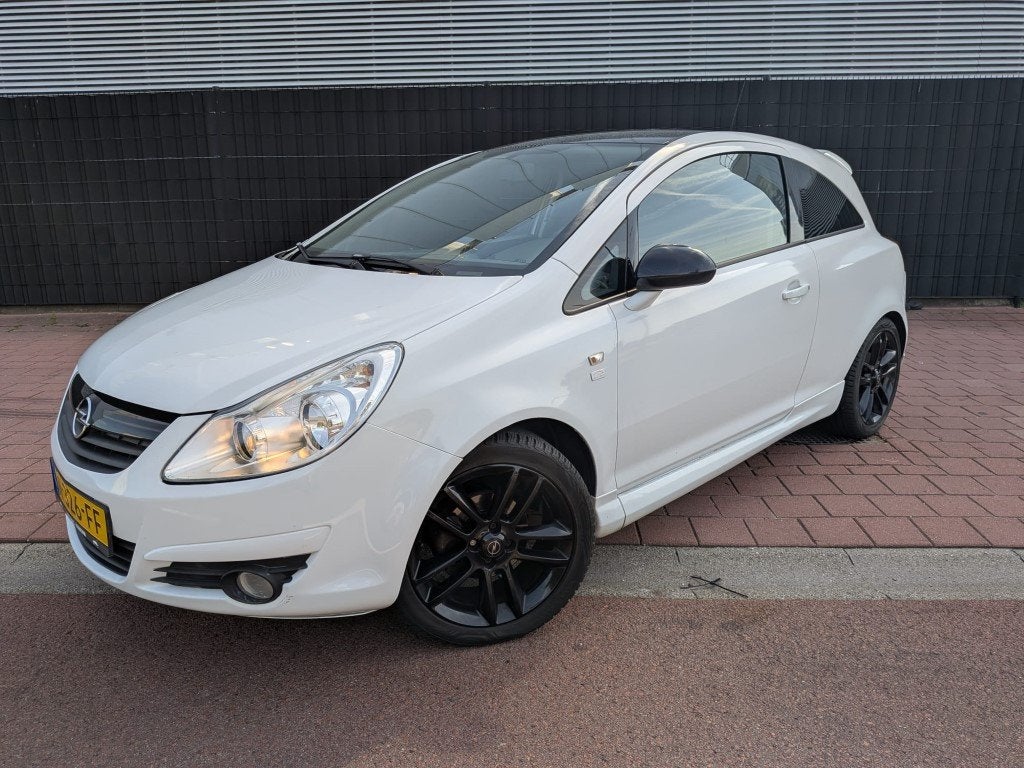 Opel Corsa 1.4-16V Black & White Edition (bj 2008), Voorwielaandrijving, Stof, Gebruikt, Zwart