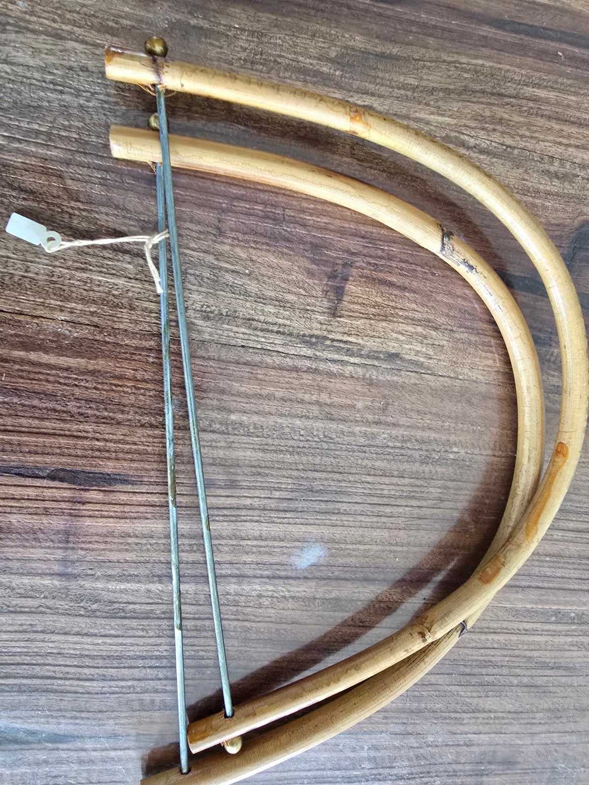 Vintage bamboe tassenhandvat - jaren '50/'60 - Nieuwstaat, Ophalen
