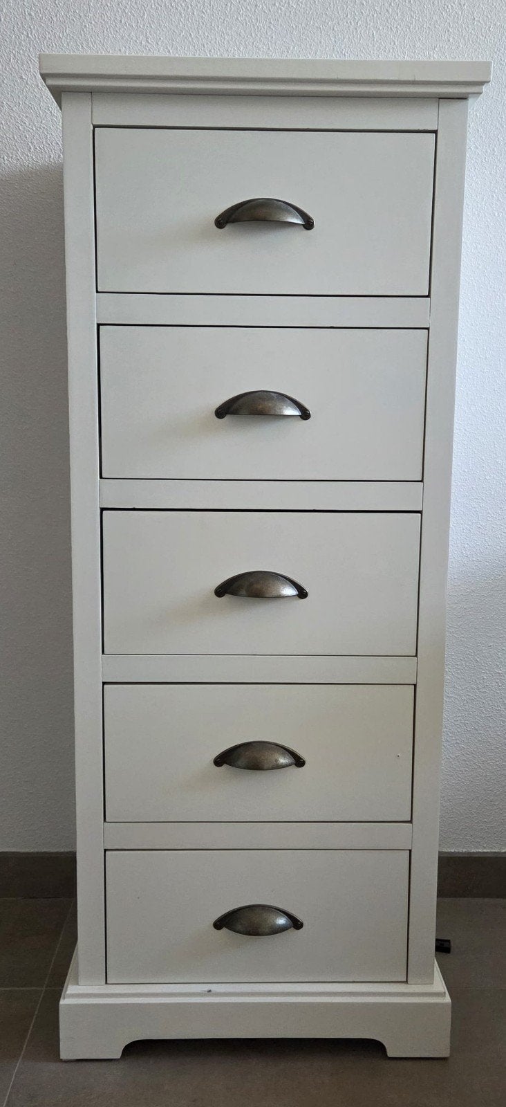 Witte ladenkast met 5 laden - Zo goed als nieuw, Huis en Inrichting, Kasten | Ladekasten, Ophalen, Minder dan 50 cm, 5 laden of meer