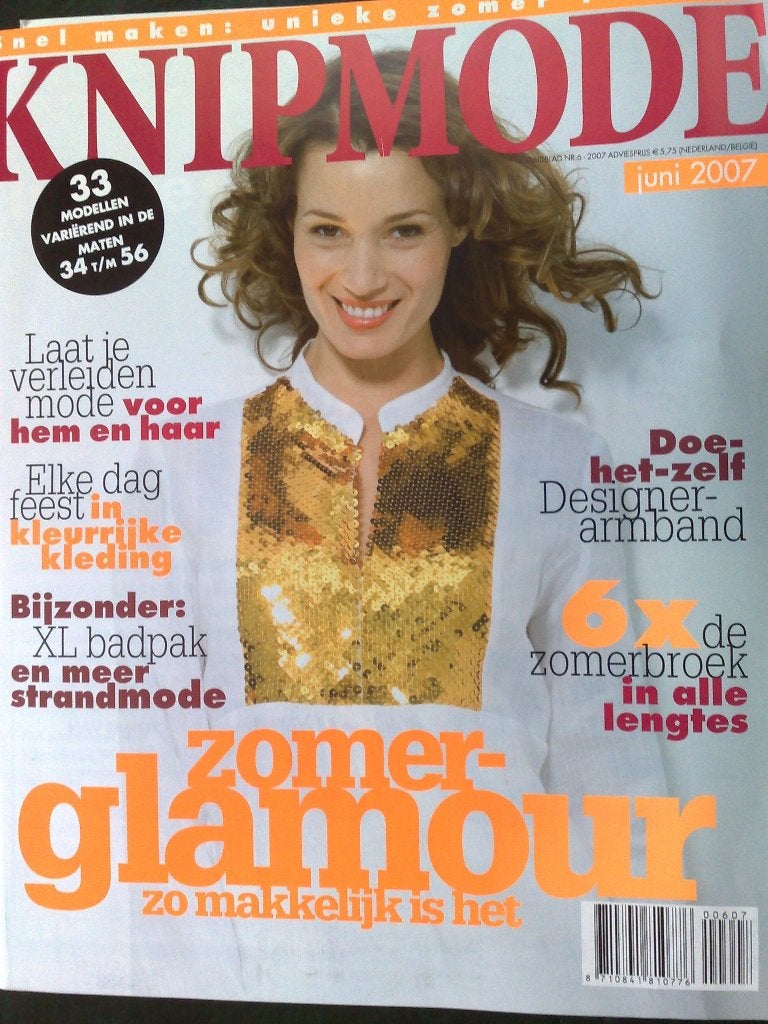 Knipmode juni 2007 , zomer glamour , Xl badpak, Hobby en Vrije tijd, Verzenden, Zo goed als nieuw, Vrouw, Knipmode