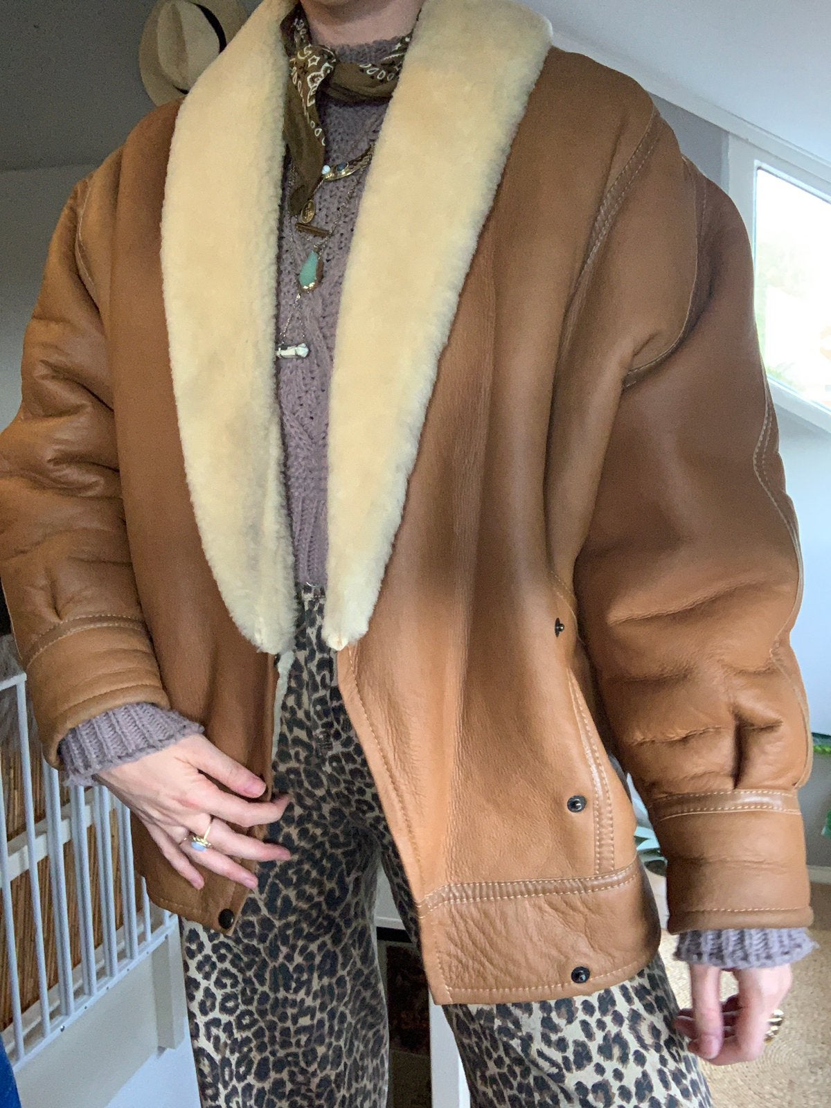 Vintage shearling lammy coat M, Maat 38/40 (M), -, Ophalen of Verzenden, Zo goed als nieuw
