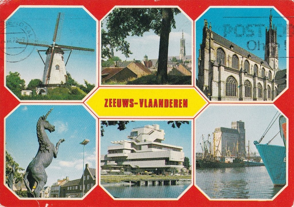 Zeeuws-Vlaanderen – collage - kleur – gelopen - 1978, Verzenden, 1960 tot 1980, Gelopen, Zeeland