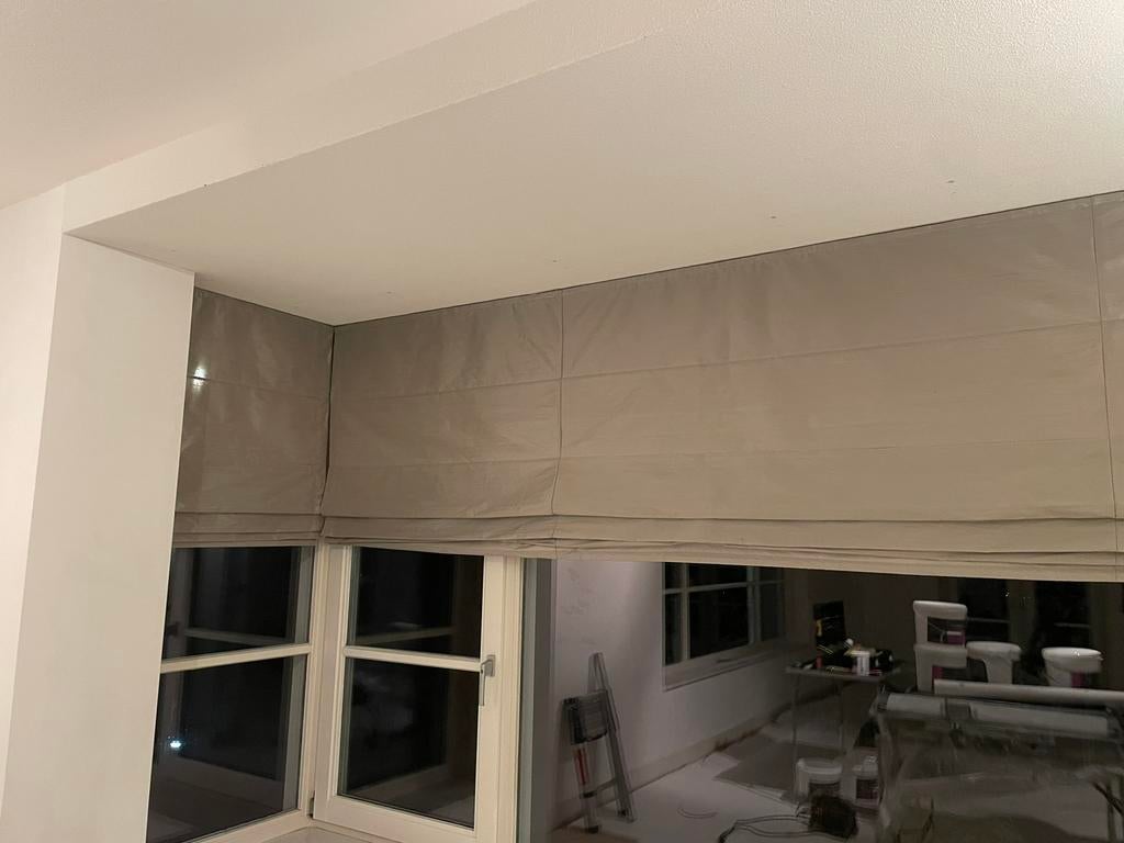 Vouwgordijnen raambekleding 3 stuks voor erker, Raambekleding, Ophalen of Verzenden, Zo goed als nieuw, 200 cm of meer